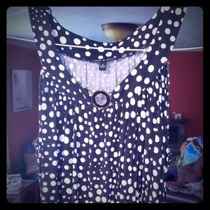 Ladies halterneck polkadot black-and-white blouse